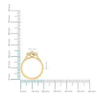 14K Gold Round Baguette Diamond Pear Shape Womens Designer Ring 3/4 Cttw