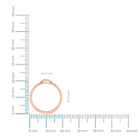 14K Rose Gold Round Baguette Diamond Womens Sz 7 Designer Ring 3/8 Cttw