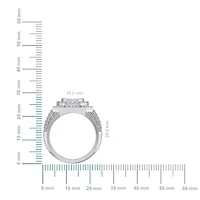 10K White Gold Round Diamond Designer Sz 10 Mens Ring 2-3/4 Cttw