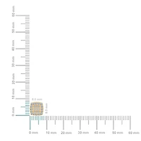 14K Yellow Gold Round Baguette Diamond Square Shape Cluster Stud EarRing 1/2 Cttw