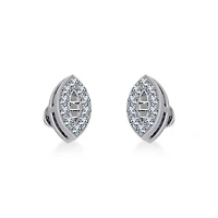 14K White Gold Baguette Diamond Marquise Shape Stud Earrings 1/8 Cttw