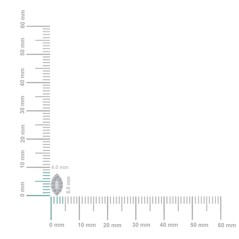 14K White Gold Baguette Diamond Marquise Shape Stud Earring 1/4 Cttw