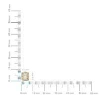 14K Yellow Gold Round Baguette Diamond Stud Earring 3/8 Cttw