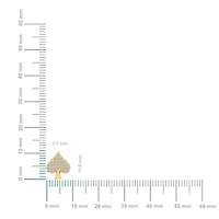 14K Yellow Gold Round Baguette Diamond Cluster Stud Earring 1/6 Cttw
