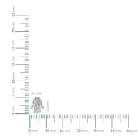 14K White Gold Round Baguette Diamond Hamza Hand Religious Stud Earrings 1/5 Cttw