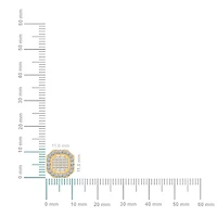 14K Gold Round Baguette Diamond Designer Stud Earrings / Cttw