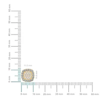 14K Gold Round Baguette Diamond Square Shape Stud Earrings Cttw