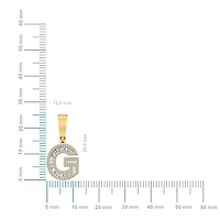 10K Yellow Gold Baguette Diamond Initial G Letter Pendant 1/2 Cttw