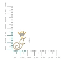 10K Yellow Gold Round Diamond Crown J Letter Initial Pendant 1/5 Cttw