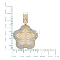 10K Yellow Gold Round Baguette Diamond Star Designer Charm Pendant 3-3/4 Cttw