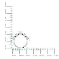 10K White Gold Round Baguette Diamond Designer Womens Band Ring SZ 7 1/2 Cttw