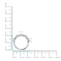 10K White Gold Round Baguette Diamond Oval Shape Designer Womens Band Ring SZ 7 1/2 Cttw