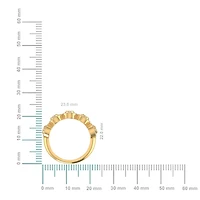 10K Gold Round Baguette Diamond Oval Shape Designer Womens Band Ring SZ 7 1/2 Cttw