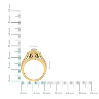 10K Gold Round Diamond Pear Shape Designer Womens Ring SZ 7 1-7/8 Cttw