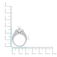 10K White Gold Round Baguette Diamond Marquise Shape Designer Womens Ring SZ 7 2 Cttw