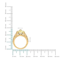 10K Gold Round Baguette Diamond Marquise Shape Designer Womens Ring SZ 7 2 Cttw