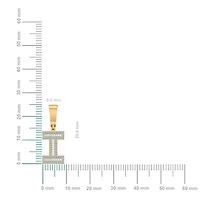 10K Yellow Gold Baguette Diamond Initial I Letter Pendant 1/3 Cttw