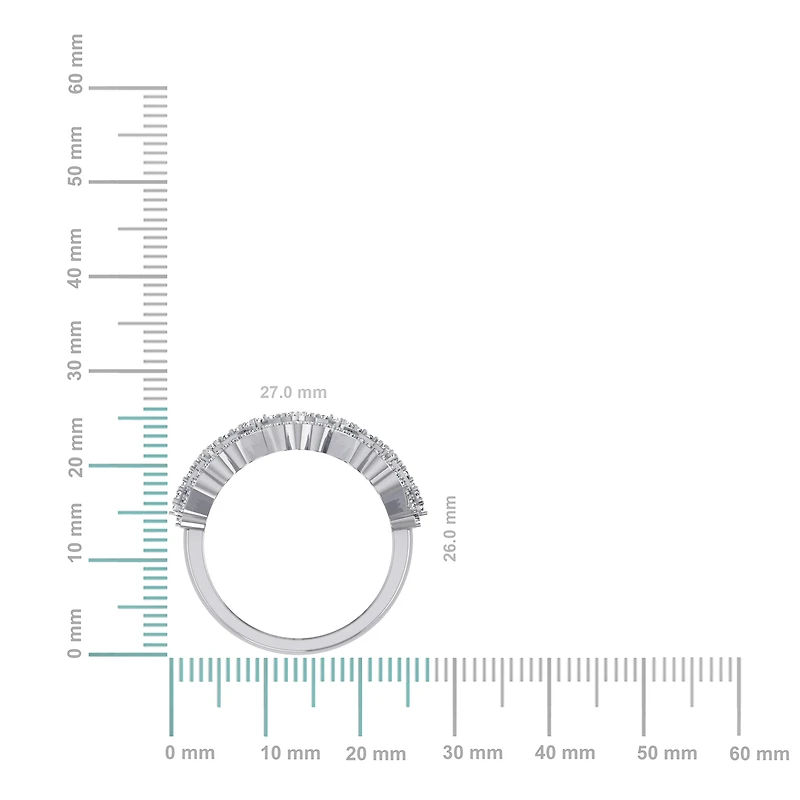 10K White Gold Three Cross Religious Mens Rings 1-3/8 Cttw