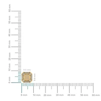 10K Yellow Gold Round Baguette Diamond Designer Mens Stud Earring / Cttw