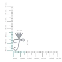 10K White Gold Round Diamond Crown T Letter Initial Pendant 1/5 Cttw