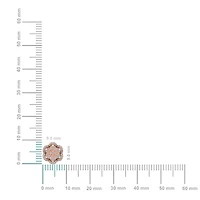 10K Rose Gold Round Diamond Floral Designer Mens Stud Earring 1/5 Cttw