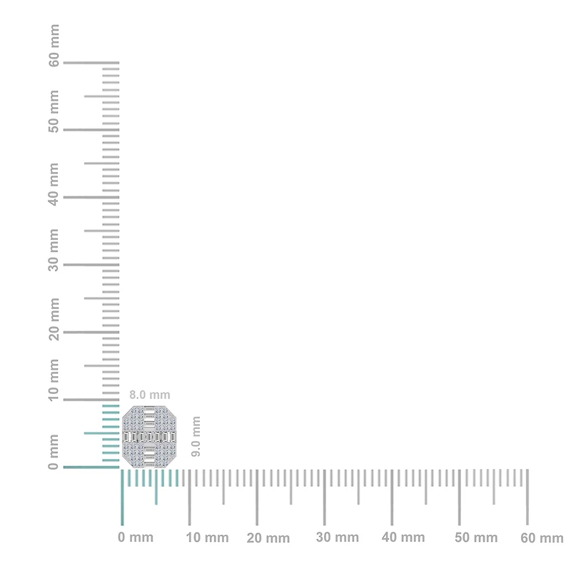 10K Gold Round Baguette Diamond Designer Mens Stud Earring / Cttw