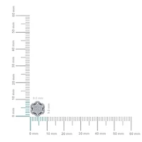 10K White Gold Round Diamond Floral Designer Mens Stud Earring 1/5 Cttw