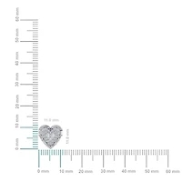 10K Gold Round Baguette Diamond Heart Designer Earring /8 Cttw