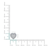 10K Gold Round Baguette Diamond Halo Heart Designer Earring 1/ Cttw