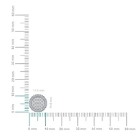 10K Gold Round Baguette Diamond Halo Designer Earring /8 Cttw