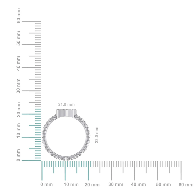 10K White Gold Round Diamond Hamza Hand Sz 7 Designer Ladies Ring 1/8 Cttw
