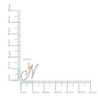 10K Yellow Gold Round Diamond N Letter Initial Pendant 1/8 Cttw