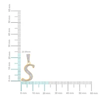 10K Yellow Gold Round Diamond Letter Initial Pendant 1/ Cttw