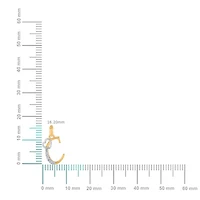 10K Yellow Gold Round Diamond C Letter Initial With Heart Pendant 1/10 Cttw