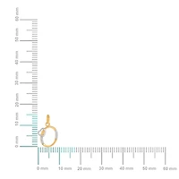 10K Yellow Gold Round Diamond O Letter Initial With Heart Pendant 1/10 Cttw