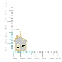 10K Yellow Gold Round Diamond House Designer Pendant 1-3/4 Cttw