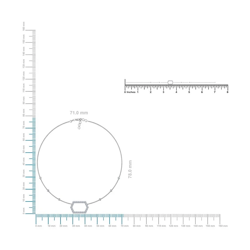 14K White Gold Round Necklace Bracelet Set 3/4 Cttw