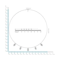 14K White Gold Marquise Shape Necklace Bracelet Set 1 Cttw