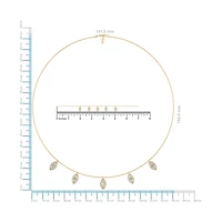 14K Yellow Gold Marquise Shape Necklace Bracelet Set 1 Cttw