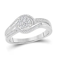 10kt Gold Womens Round Diamond Solitaire Promise Ring 1/ Cttw