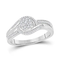 10kt Gold Womens Round Diamond Solitaire Promise Ring 1/ Cttw