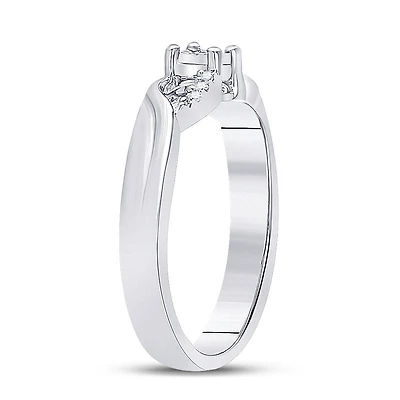 Sterling Silver Womens Round Diamond Solitaire Promise Bridal Engagement Ring 1/20 Cttw