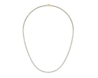 10K Yellow Gold 3mm Round Cvd Diamond 22 Inch Tennis Necklace 18-1/2 Cttw