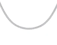 10K White Gold 3mm Round Cvd Diamond 18 Inch Tennis Necklace 15-5/8 Cttw