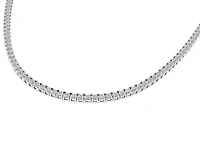 10K White Gold 3mm Round Cvd Diamond 18 Inch Tennis Necklace 15-5/8 Cttw