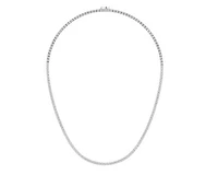 10K White Gold 3mm Round Cvd Diamond 18 Inch Tennis Necklace 15-5/8 Cttw