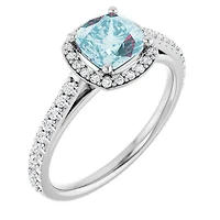 1/3 CTW, 3/4 CTW Natural Diamond Halo-Style Engagement Ring