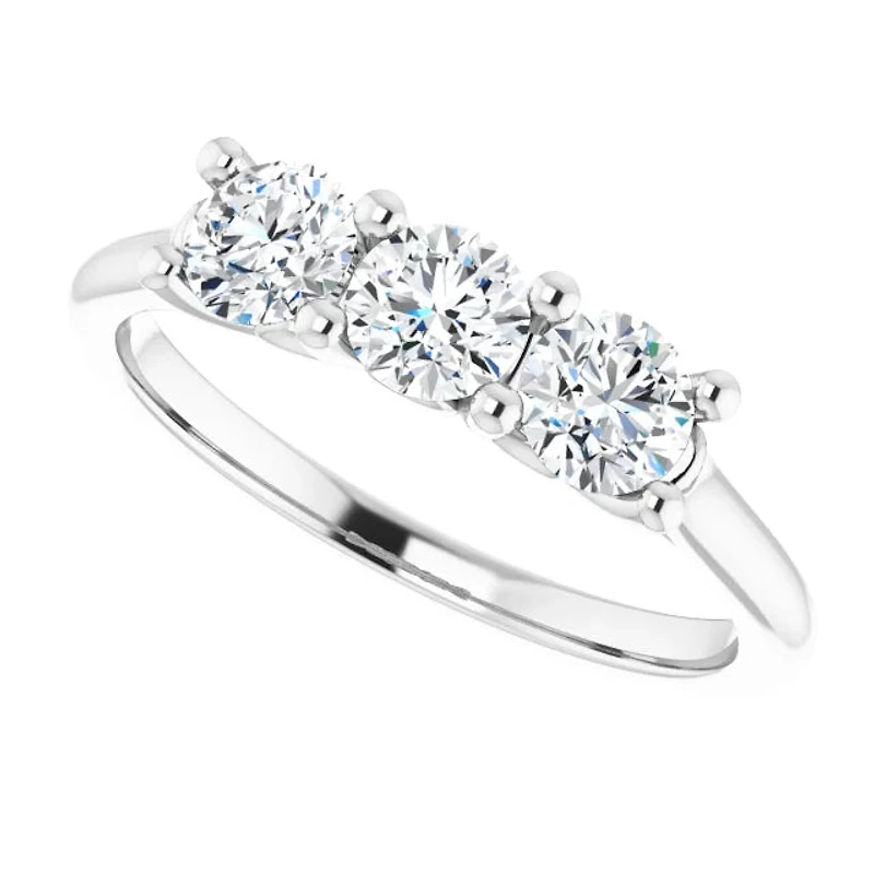 14K White 4.1 mm Round 3/4 CTW Diamond Engagement Ring