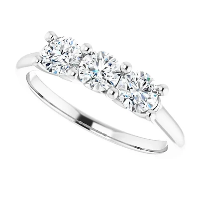 14K White 4.1 mm Round 3/4 CTW Diamond Engagement Ring