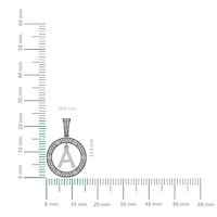 10K White Gold Round Diamond A Letter Initial Pendant 1/5 Cttw